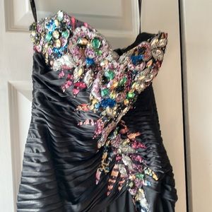 Tony Bowls Evening beaded prom dress.